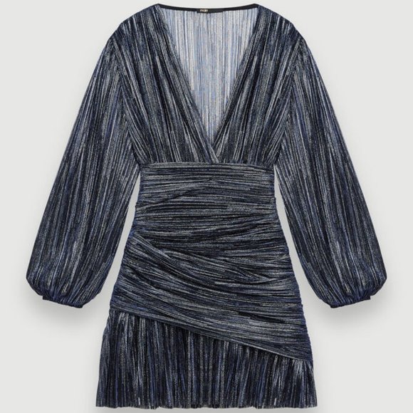 Maje RUNNYLO Blue Glitter Mini Dress - Picture 4 of 4